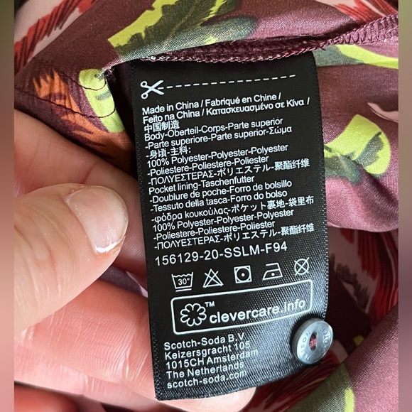 scotch and soda Floral Print Playsuit romper jumpsuit. Tiger tropical print sz L - Picture 14 of 17